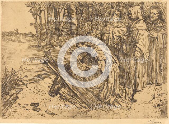 Monks Chopping Wood (Les moines bucherons). Creator: Alphonse Legros.