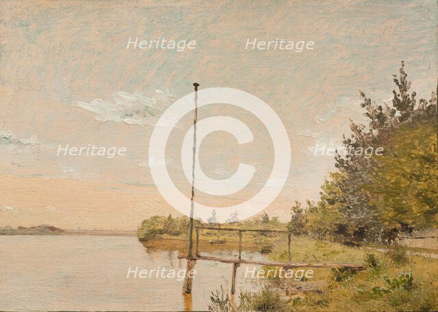 View from Dosseringen near the Sortedam Lake Looking Towards Norrebro. Study, 1836-1840. Creator: Christen Købke.