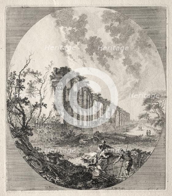 Ancient Ruins: Ancient Aqueduct, 1756. Creator: Jean-Claude-Richard de Saint-Non (French, 1727-1791).