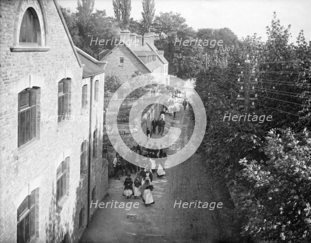 Workers at the Early Blanket Factory, Witney, Oxfordshire, c1860-c1922. Artist: Henry Taunt