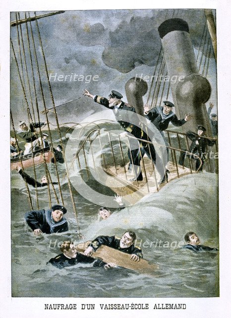 Shipwreck of a vessel-school, German, 1901. Artist: Unknown