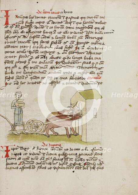 A Farmer with an Open Treasure Chest; Fables, third quarter of 15th century. Creator: Unknown.