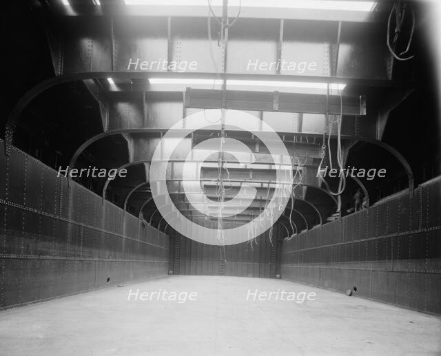 Cargo hold, looking forward, S.S. J.H. Sheadle, between 1906 and 1910. Creator: Unknown.