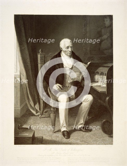 The Duke of Wellington reading despatches at his home of Apsley House, London, 1846. Artist: Unknown.