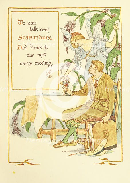 We can talk over Sops-In-Wine, And drink to our next merry meeting, 1899.  Creator: Walter Crane.