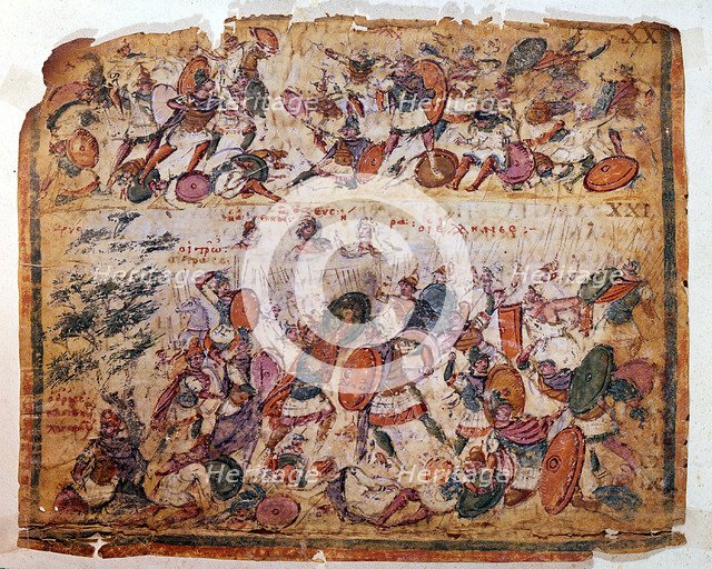 Battle scene from Homer's Iliad, c300 BC. Artist: Unknown