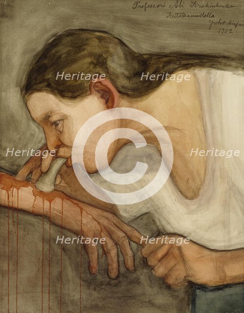 Folk-Healer; The Blood-Letter, 1899. Creator: Juho Rissanen.
