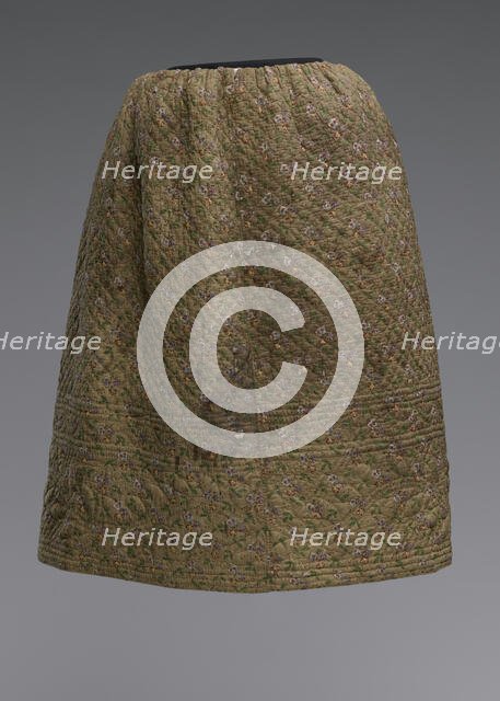 Quilted petticoat, 1830s-1840s; repurposed 1890s. Creator: Unknown.
