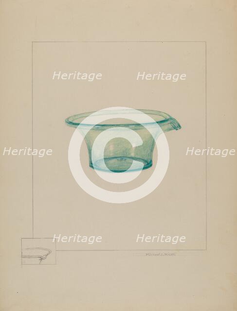 Glass Dish, c. 1937. Creator: Michael J. Miceli.