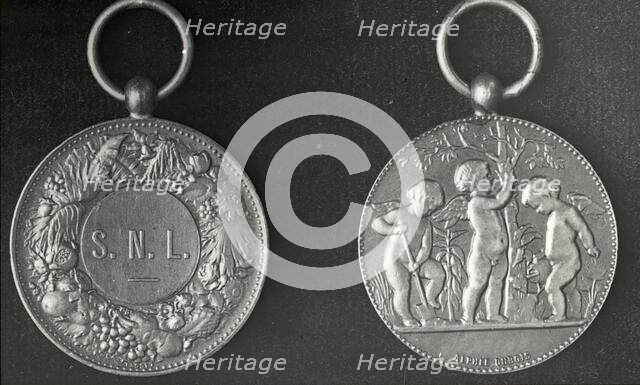 New York City - Medal of the School Nature League , 1921. Creator: Frances Benjamin Johnston.