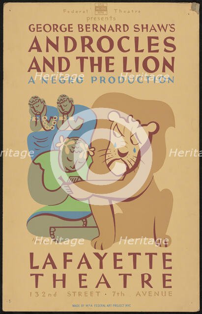 Androcles and the Lion (duplicate), New York, 1938. Creator: Unknown.