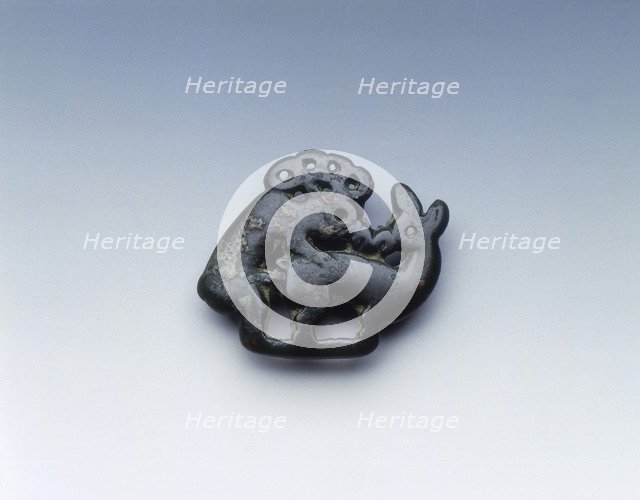 Ordos bronze plaque of stag and doe copulating, Eastern Zhou dynasty, China, 5th-4th century BC. Artist: Unknown