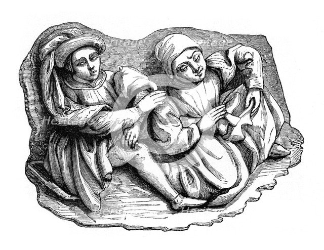 Carved wood relief, 15th century, (1870). Artist: Unknown