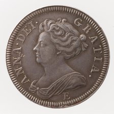 Queen Anne proof shilling, 1707. Creator: John Croker.