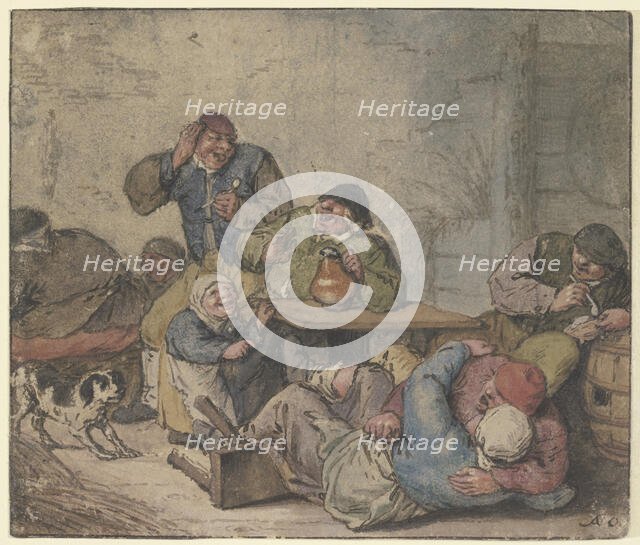 Lively farmers in an inn, after 1670. Creator: Adriaen van Ostade.