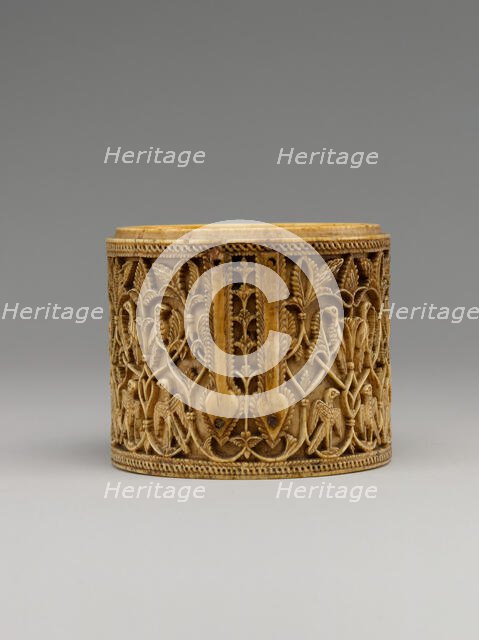 Cylindrical Box (Pyxis), Spain, 10th century. Creator: Unknown.