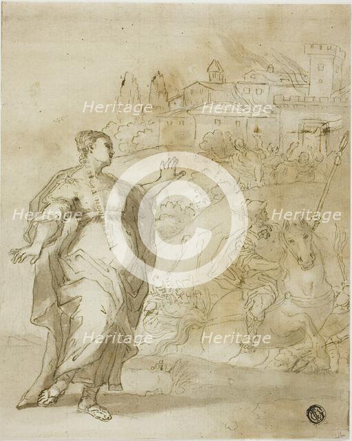 Cassandra Before the Burning City of Troy, n.d. Creator: Unknown.