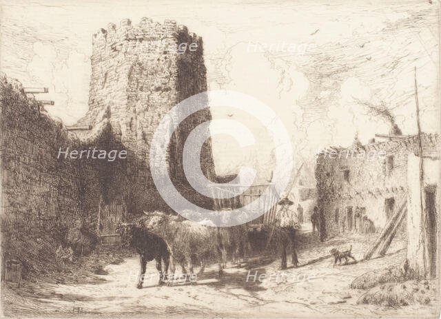 Church of San Miguel and the Pueblo House at Santa Fe, 1881. Creator: Peter Moran.