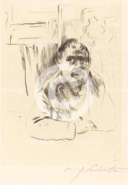 Selbstbildnis im Pelz (Self-Portrait in a Fur Coat), 1913. Creator: Lovis Corinth.