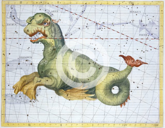 Constellation of Cetus (the Whale), 1729. Artist: Unknown