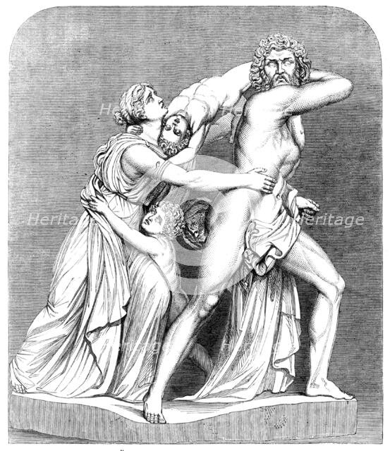 The International Exhibition: marble group by Flaxman - "The Fury of Athamas..., 1862. Creator: Unknown.