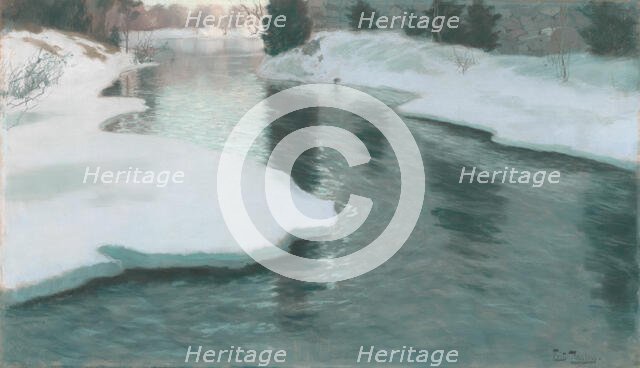 Melting Snow, 1887. Creator: Frits Thaulow.