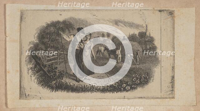 Banknote vignette with haymakers symbolizing rural industry, ca. 1824-37. Creator: Attributed to Asher Brown Durand.