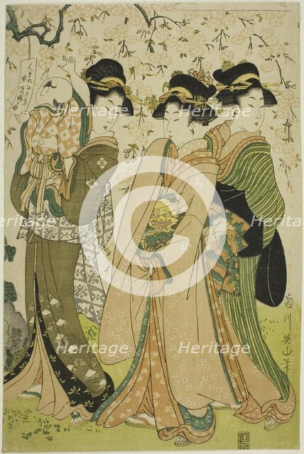 Famous Trees in the Eastern Capital: The Cherry Tree at Naruko (Toto meiboku..., Japan, c. 1807. Creator: Kikukawa Eizan.