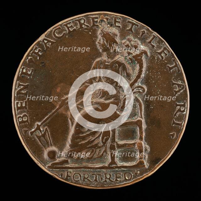 Fortune Holding a Rudder and Cornucopiae [reverse], probably 1485. Creator: Niccolo Fiorentino.