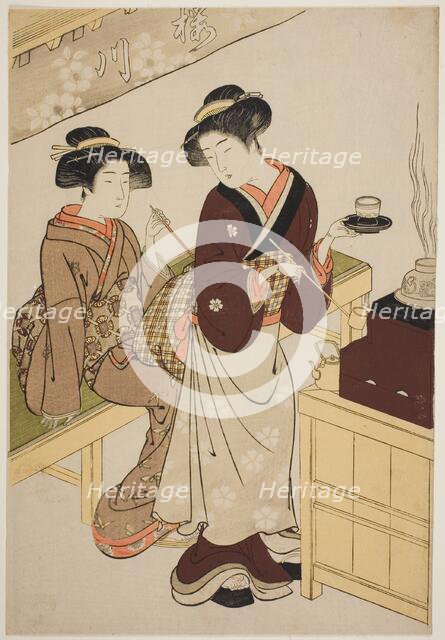 The Sakuragawa Teahouse, c. 1777. Creator: Kitao Shigemasa.