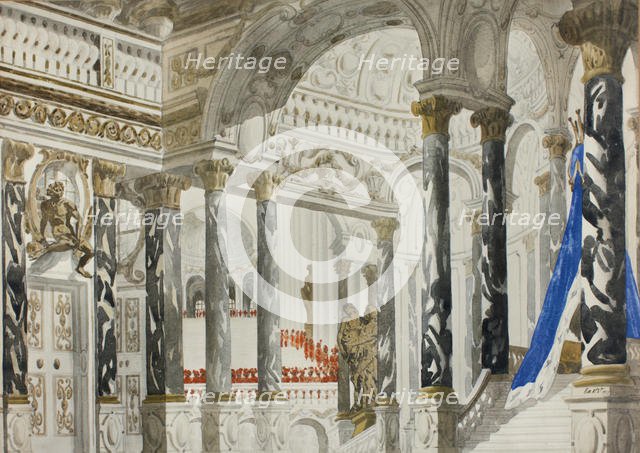 Stage design for the ballet Sleeping beauty by P. Tchaikovsky, 1921. Creator: Bakst, Léon (1866-1924).