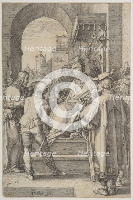 Christ before Pilate, plate 5 from The Passion of Christ, 1596. Creator: Hendrik Goltzius.
