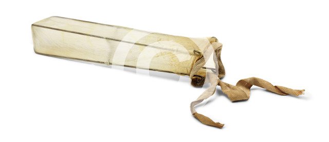 Condom made from sheep intestine, c. 1800.