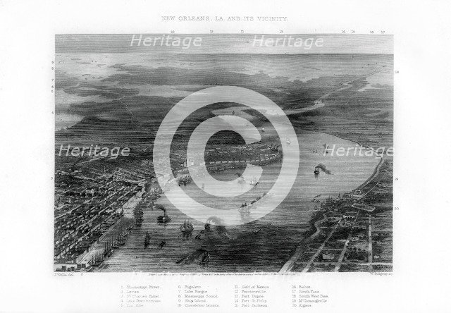 New Orleans, Louisiana and its vicinity, 1862-1867.Artist: W Ridgway