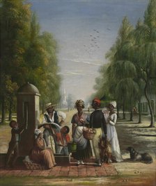 Servants at a Pump, ca. 1840. Creator: Nicolino Calyo.
