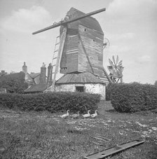 The semi derelict post mill at Crow's Green, Bardfield Saling, Braintree, Essex, 1935. Creator: HES Simmons.