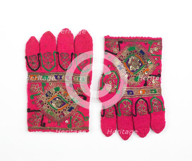 Gloves, European, Eastern, fourth quarter 19th century. Creator: Unknown.