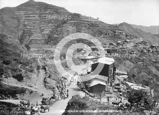 Sinauli village, with the Hindustan and the Tibet roads, Simla, India, early 20th century. Artist: Unknown