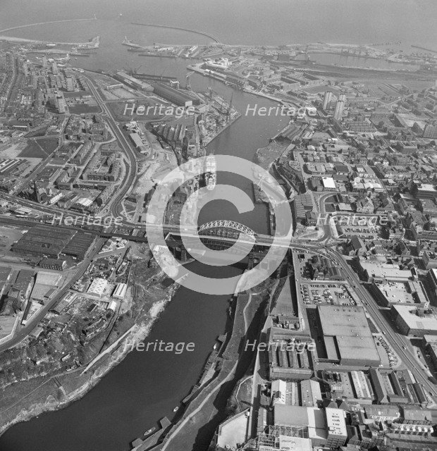 Sunderland and the mouth of the River Wear, 1981. Artist: Aerofilms.