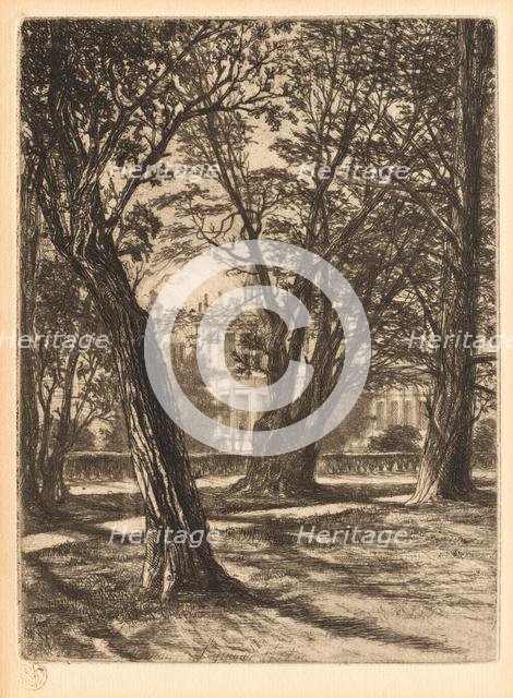 Kensington Gardens, No. 1 (Small Plate), 1859. Creator: Francis Seymour Haden (British, 1818-1910).