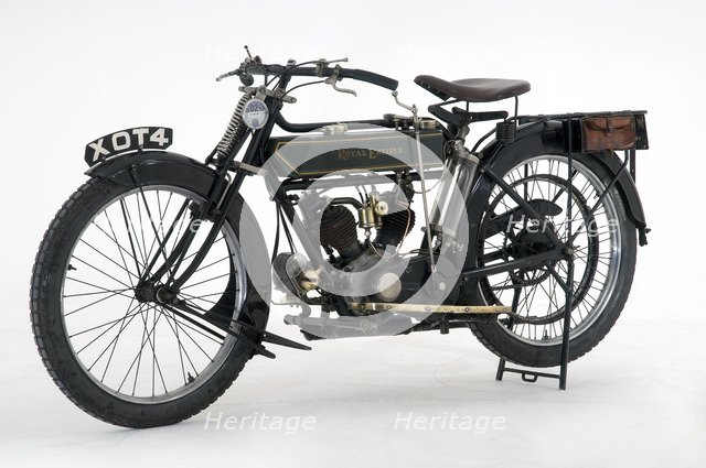 1914 Royal Enfield 3hp motorcycle Artist: Unknown.