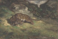 Leopard and Serpent, 1810-75. Creator: Antoine-Louis Barye.