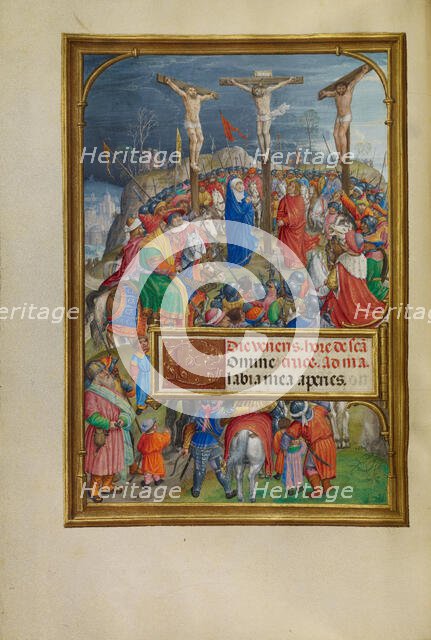 The Crucifixion; Spinola Hours, about 1510-1520. Creator: Master of James IV of Scotland.