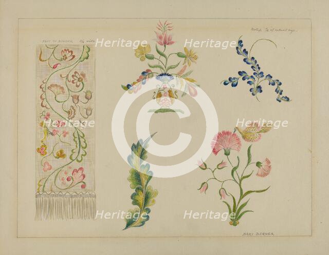 Bedspread (Details), c. 1936. Creator: Mary Berner.