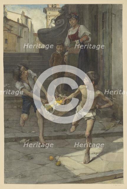 Street scene in an Italian city, 1865-1892. Creator: Nicolaes van der Waay.