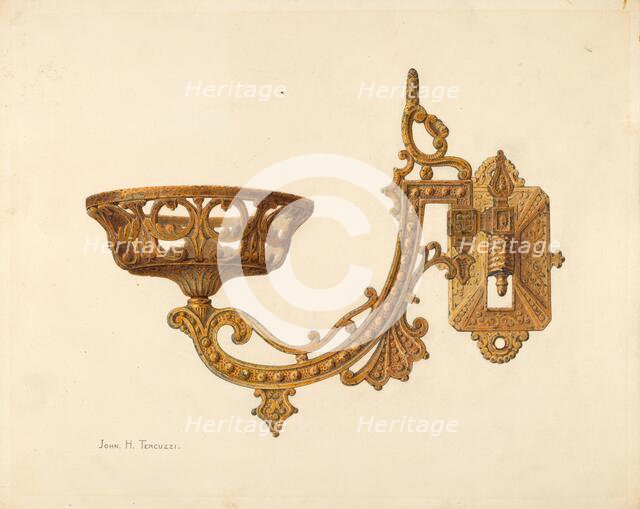 Lamp Bracket, c. 1940. Creator: John H. Tercuzzi.
