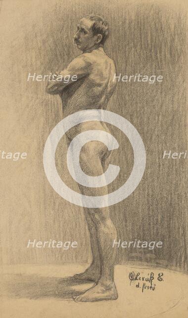 Study of a male nude, 1910-1920. Creator: Emil Alexay-Olexák.