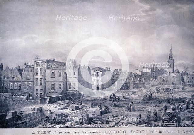 King William Street, London, 1830. Artist: George Scharf