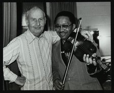 Stephane Grappelli and Claude 'Fiddler' Williams at the Forum Theatre, Hertfordshire, 1980. Artist: Denis Williams