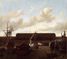 The Shipyard of the Dutch East India Company at Amsterdam, 1696. Creator: Ludolf Bakhuizen.